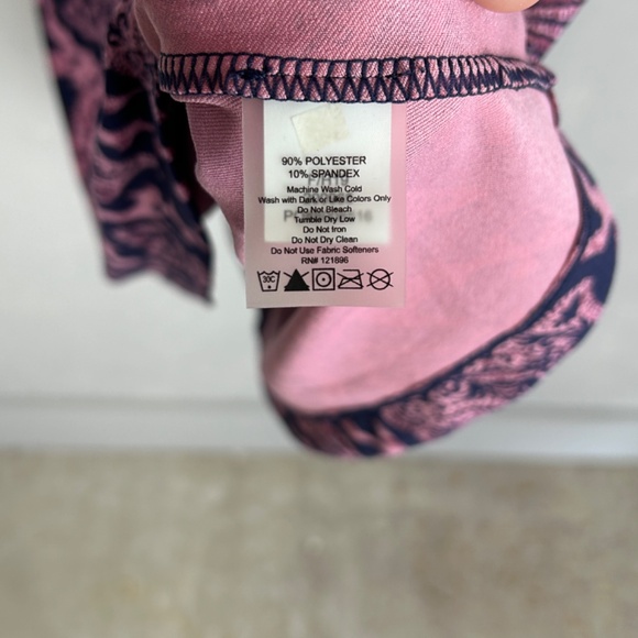 Title Nine size L half sleeve dress fit & flare stretch jersey dress pink navy - Picture 11 of 12